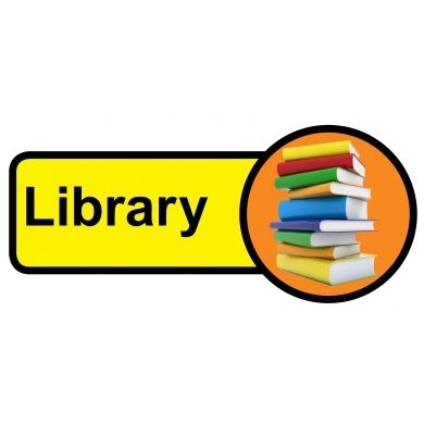 Library sign - 480mm x 210mm